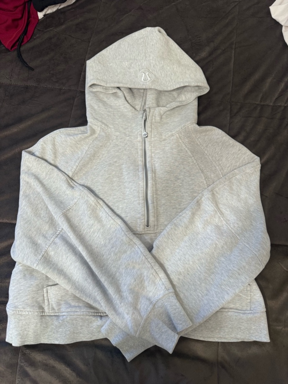lululemon athletica Men’s Light Gray Zip-Up Hoodie Sweater